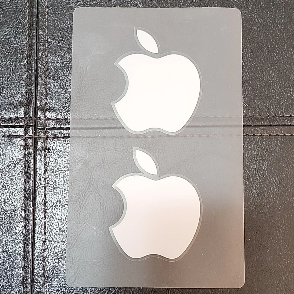 Genuine Apple Mac White Silver Stickers (2) for your iPad to Logo! 2